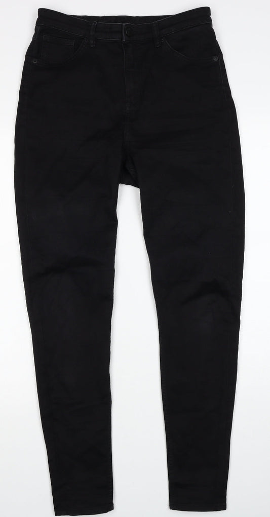 Monki Womens Black Cotton Skinny Jeans Size 31 in Regular Zip