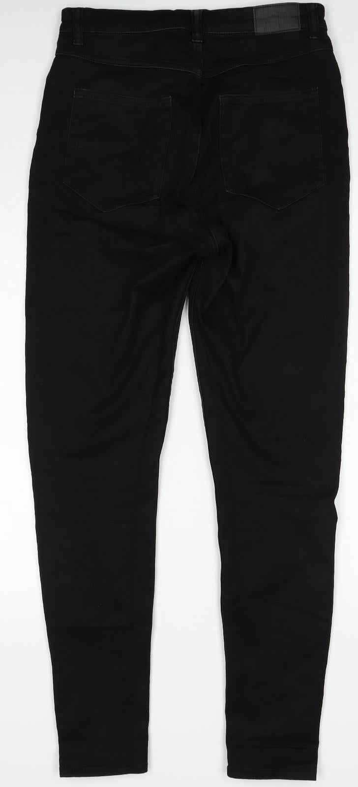 Monki Womens Black Cotton Skinny Jeans Size 31 in Regular Zip