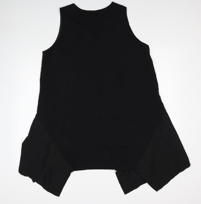 Eden Rock Womens Black Colourblock Cotton Shirt Dress Size S Scoop Neck Pullover