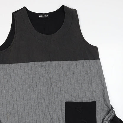 Eden Rock Womens Black Colourblock Cotton Shirt Dress Size S Scoop Neck Pullover