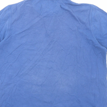 Brook Taverner Mens Blue Cotton Polo Size M Collared Button