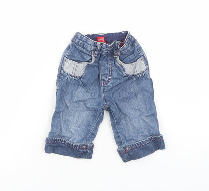 Esprit Girls Blue Cotton Cropped Jeans Size 9 Months L50 cm Pullover