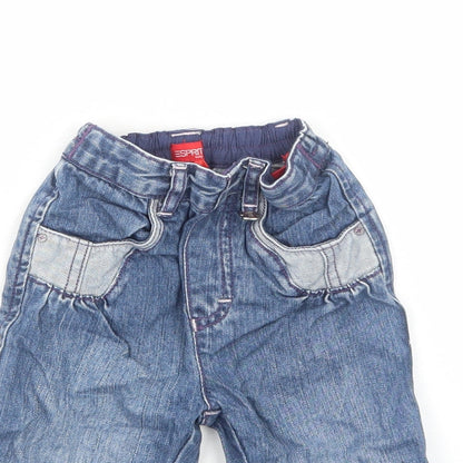Esprit Girls Blue Cotton Cropped Jeans Size 9 Months L50 cm Pullover