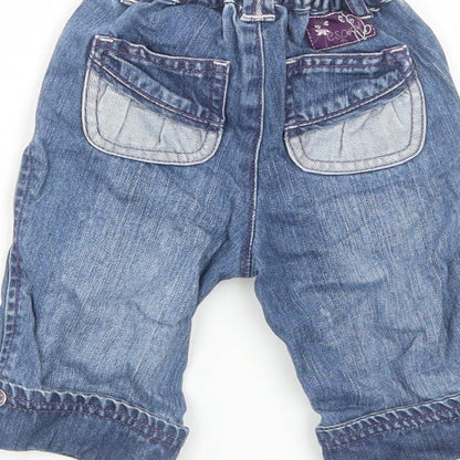 Esprit Girls Blue Cotton Cropped Jeans Size 9 Months L50 cm Pullover