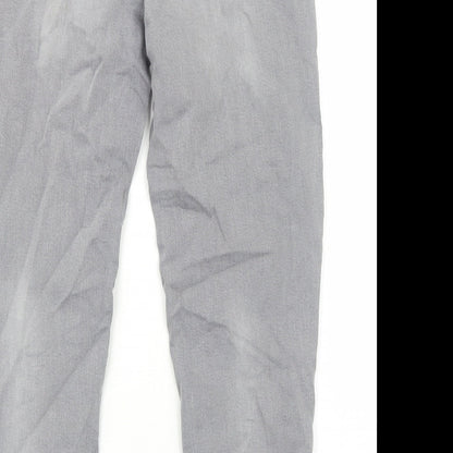 TU Womens Grey Cotton Skinny Jeans Size 14 Regular Zip