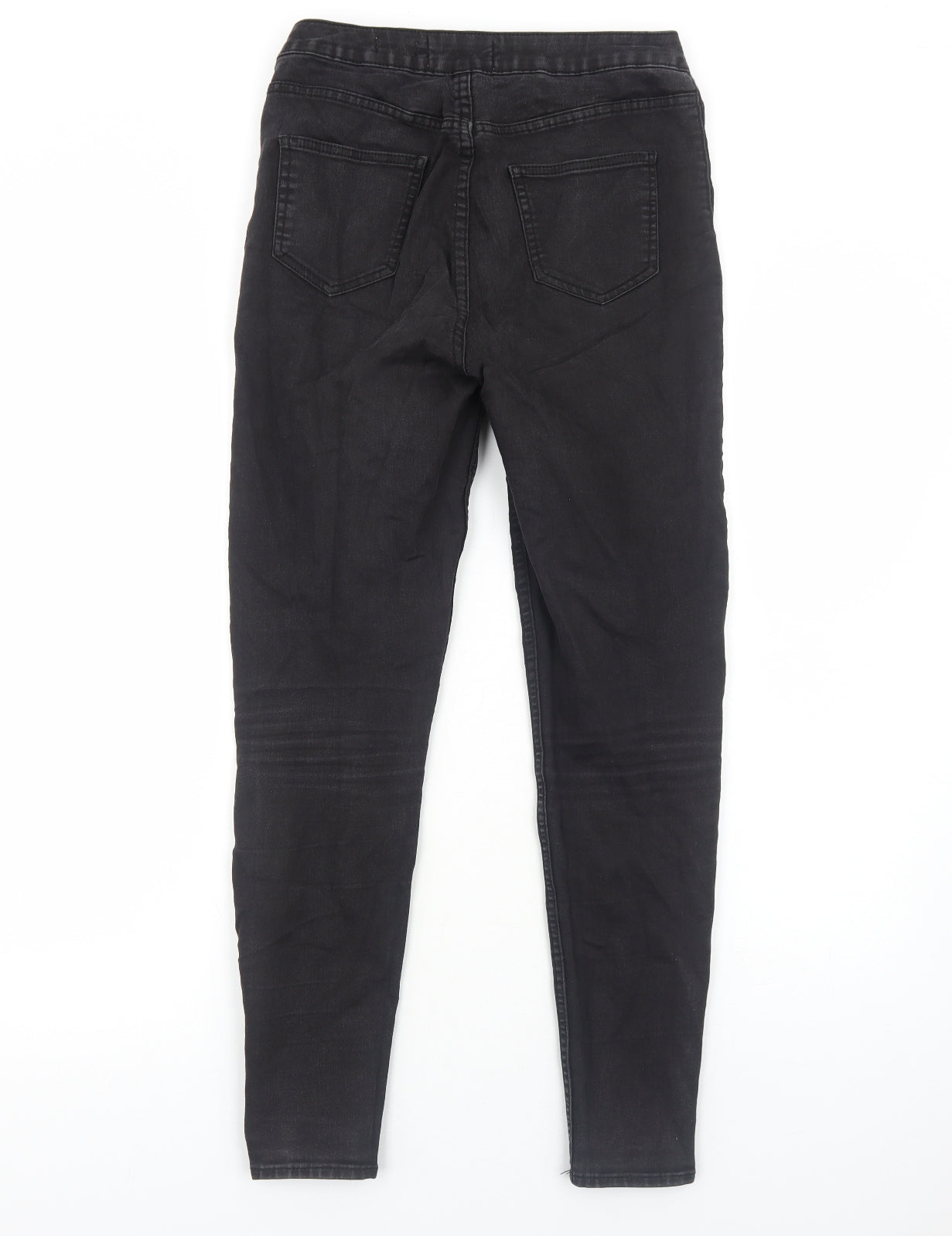 New Look Womens Black Cotton Skinny Jeans Size 12 Regular Zip