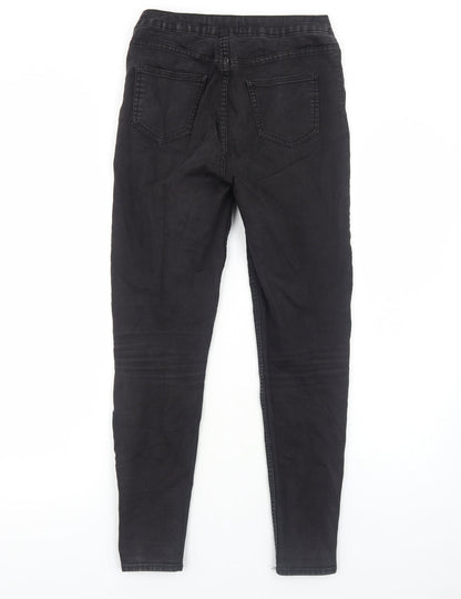 New Look Womens Black Cotton Skinny Jeans Size 12 Regular Zip
