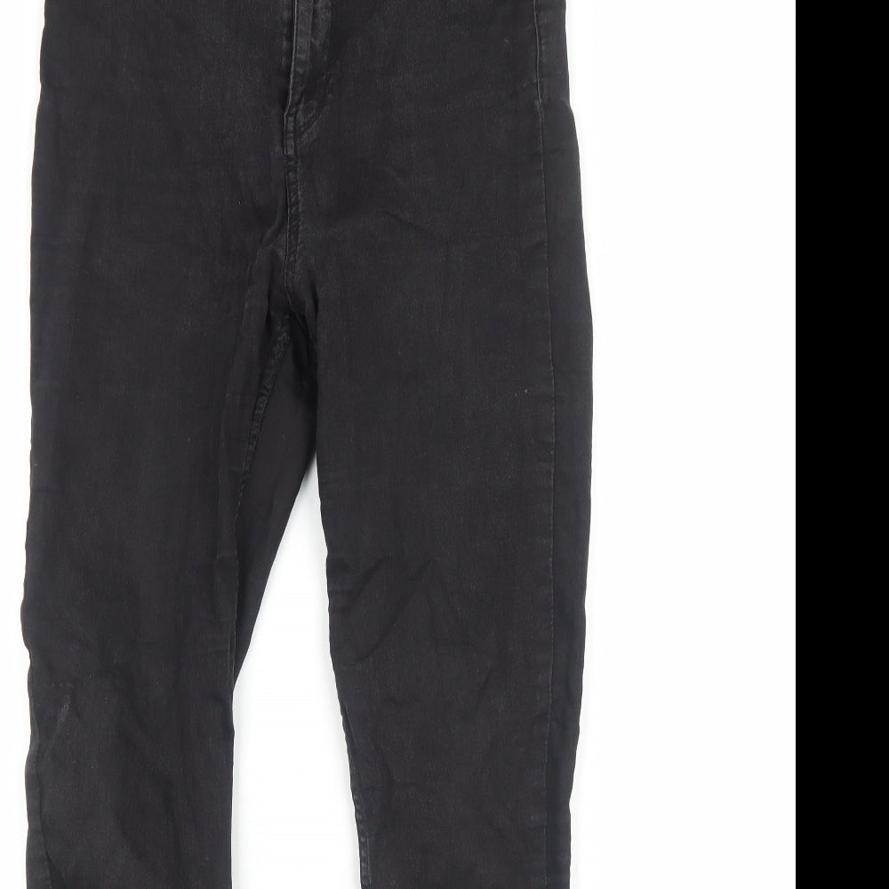 New Look Womens Black Cotton Skinny Jeans Size 12 Regular Zip