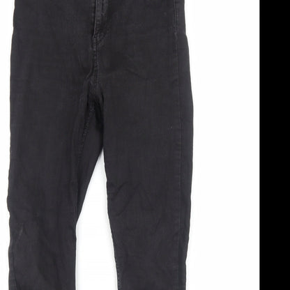 New Look Womens Black Cotton Skinny Jeans Size 12 Regular Zip