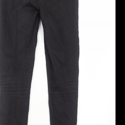New Look Womens Black Cotton Skinny Jeans Size 12 Regular Zip
