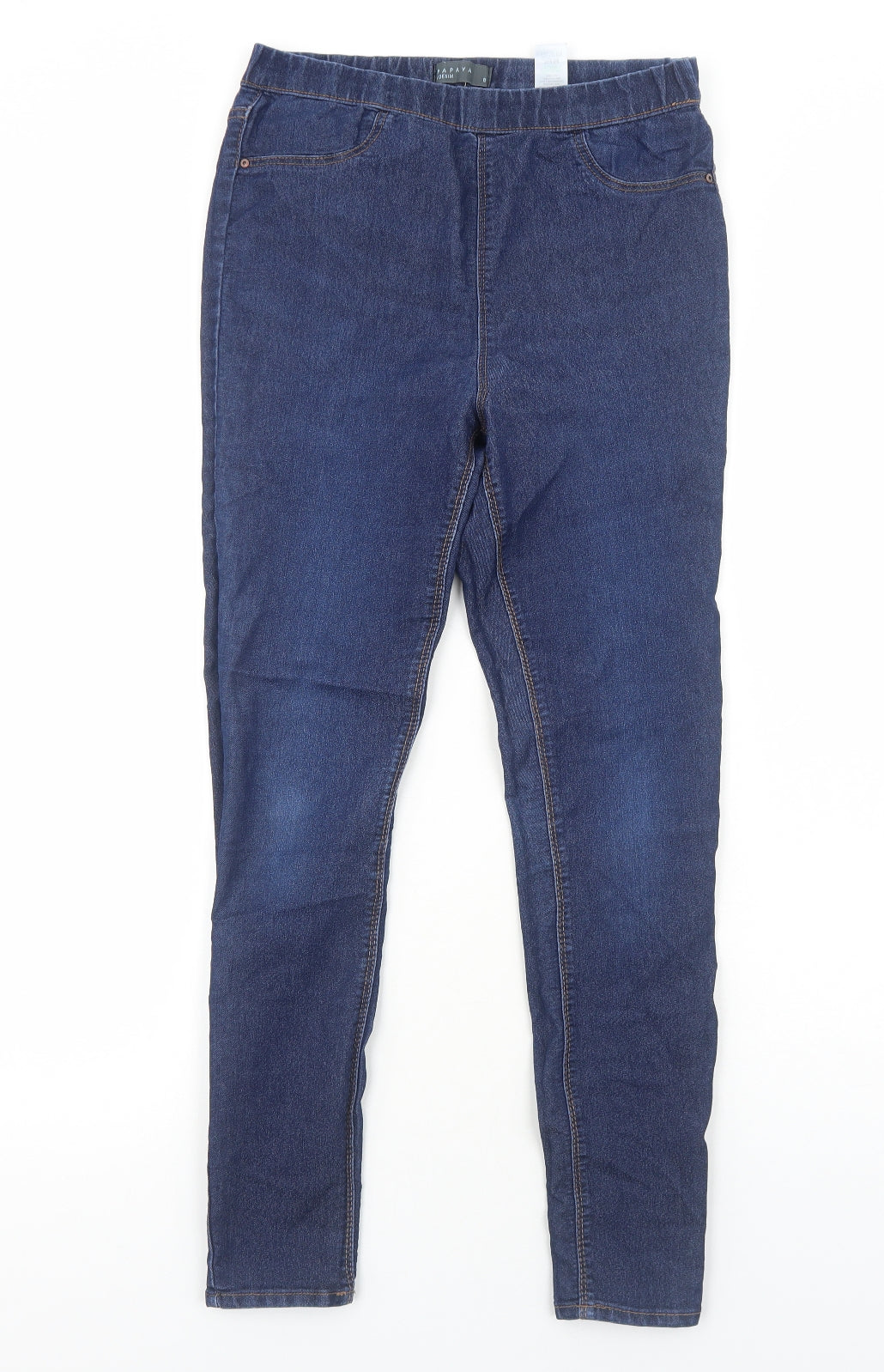 Womens UK Size 8 Papaya Regular Fit Jegging Blue Jeans