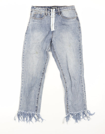 Womens UK Size 6 Momokrom Regular Fit Straight Blue Jeans