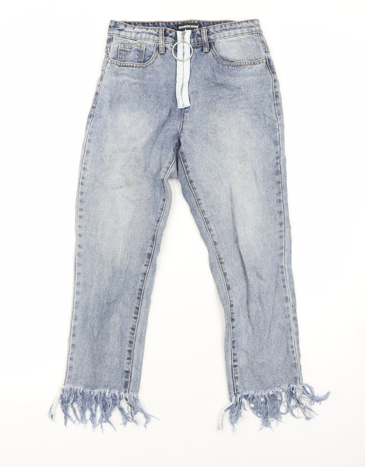 Womens UK Size 6 Momokrom Regular Fit Straight Blue Jeans