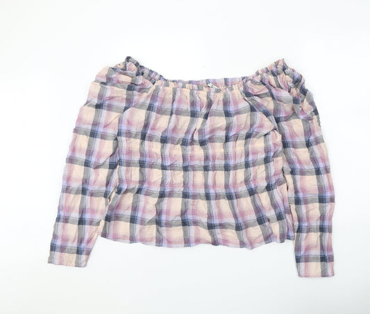 Womens UK Size 20 NEXT Purple Cropped Blouse