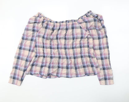 Womens UK Size 20 NEXT Purple Cropped Blouse