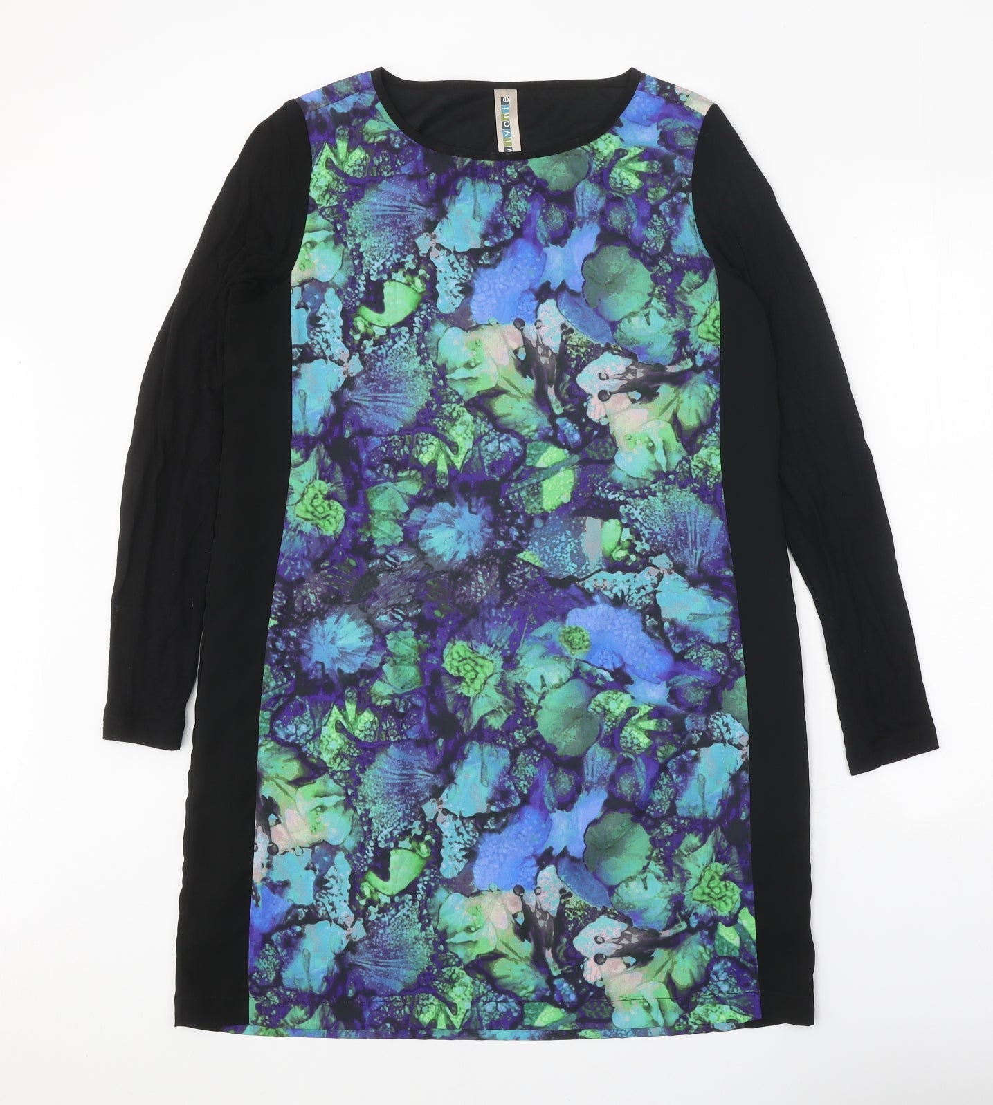 Vivante Womens Blue Polyester Shift Size M Round Neck Pullover