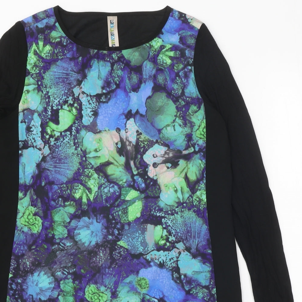 Vivante Womens Blue Polyester Shift Size M Round Neck Pullover