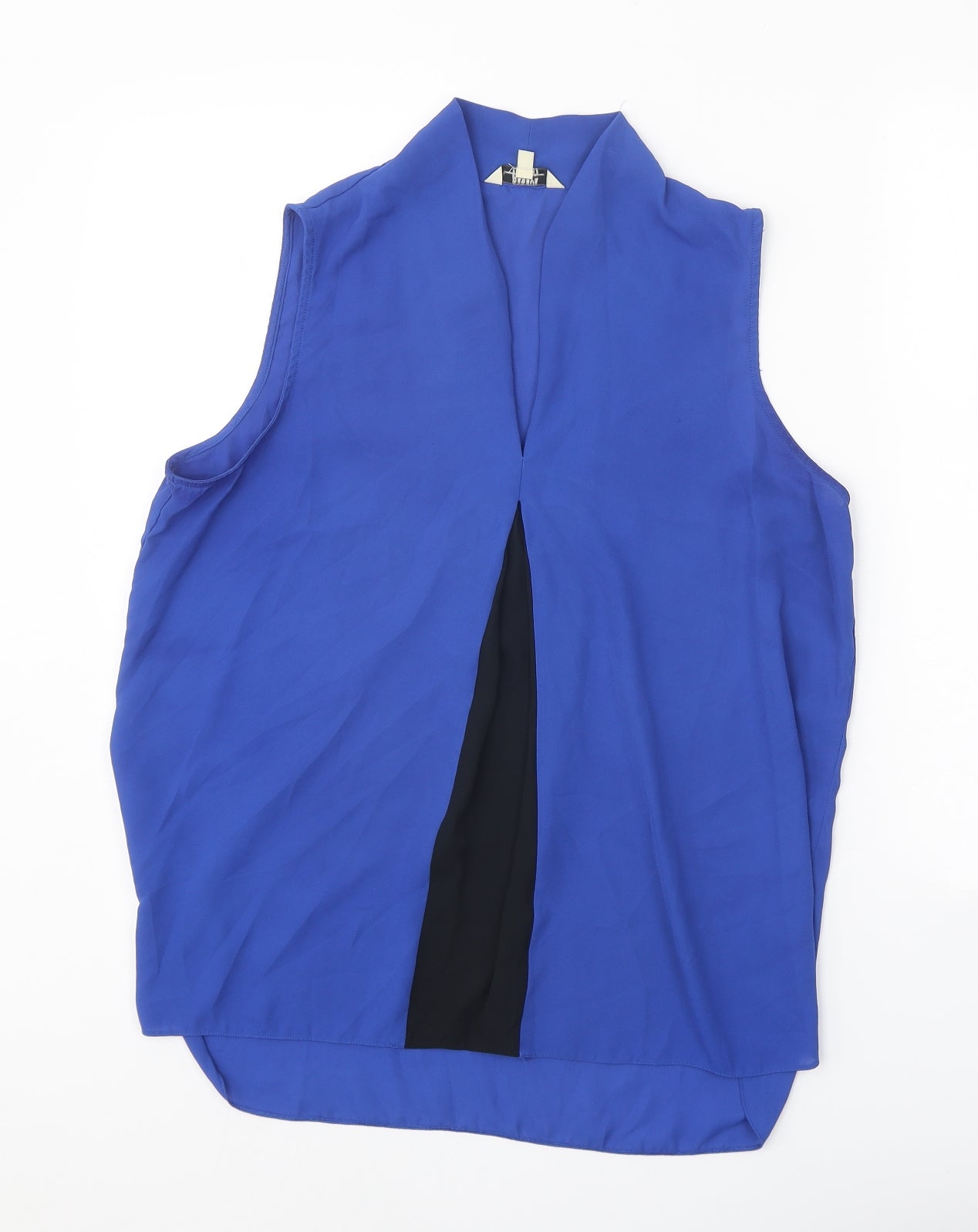Papaya Womens Blue Polyester Basic Tank Size 12 V-Neck