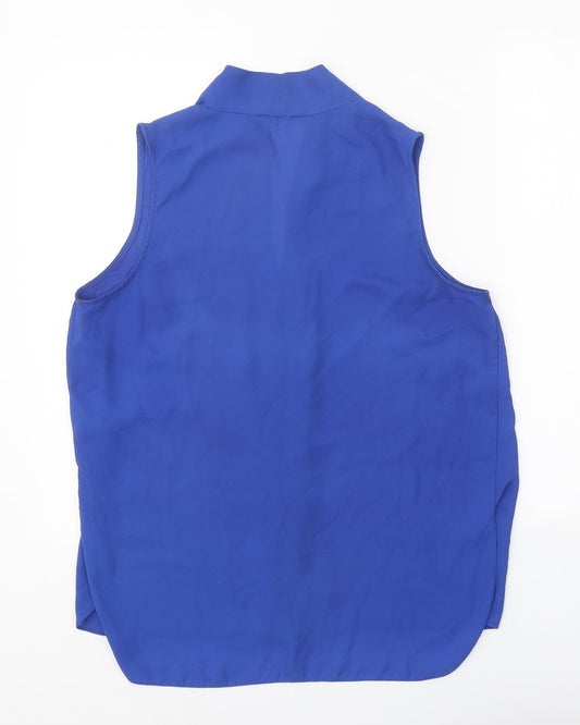 Papaya Womens Blue Polyester Basic Tank Size 12 V-Neck