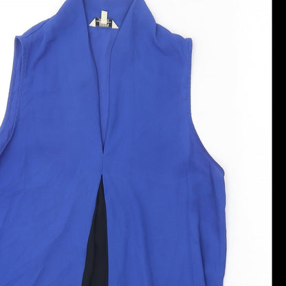 Papaya Womens Blue Polyester Basic Tank Size 12 V-Neck