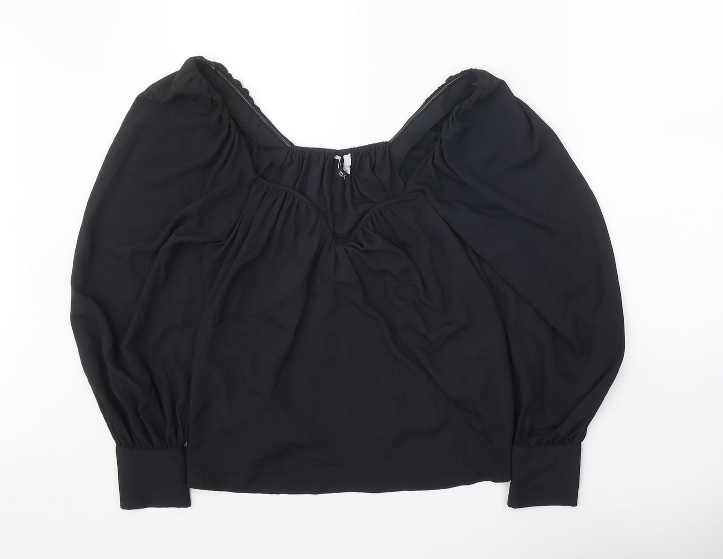 Womens UK Size S Zara Black Basic Blouse