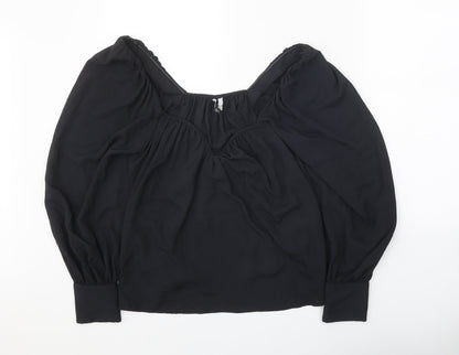 Womens UK Size S Zara Black Basic Blouse