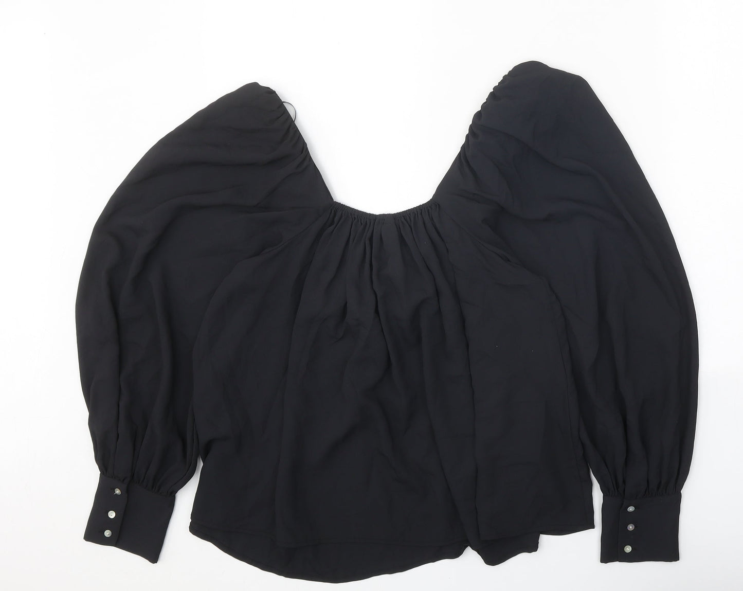 Womens UK Size S Zara Black Basic Blouse