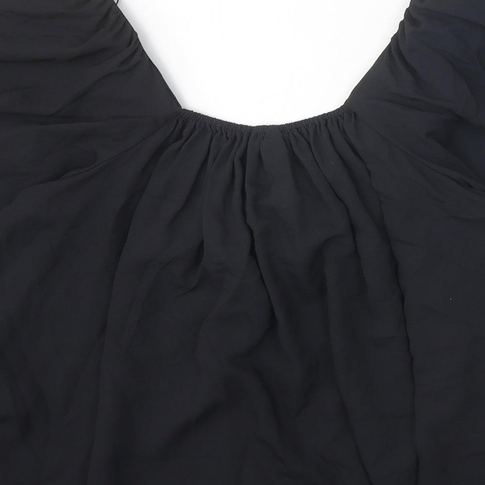 Womens UK Size S Zara Black Basic Blouse