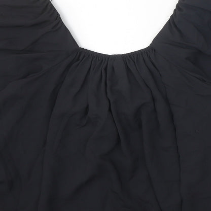 Womens UK Size S Zara Black Basic Blouse