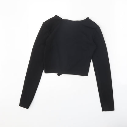 Womens UK Size S PRETTYLITTLETHING Black Basic T-Shirt