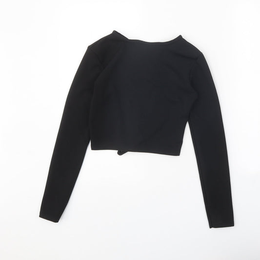 Womens UK Size S PRETTYLITTLETHING Black Basic T-Shirt