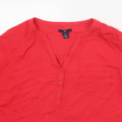 Womens UK Size L Gap Red Basic Blouse