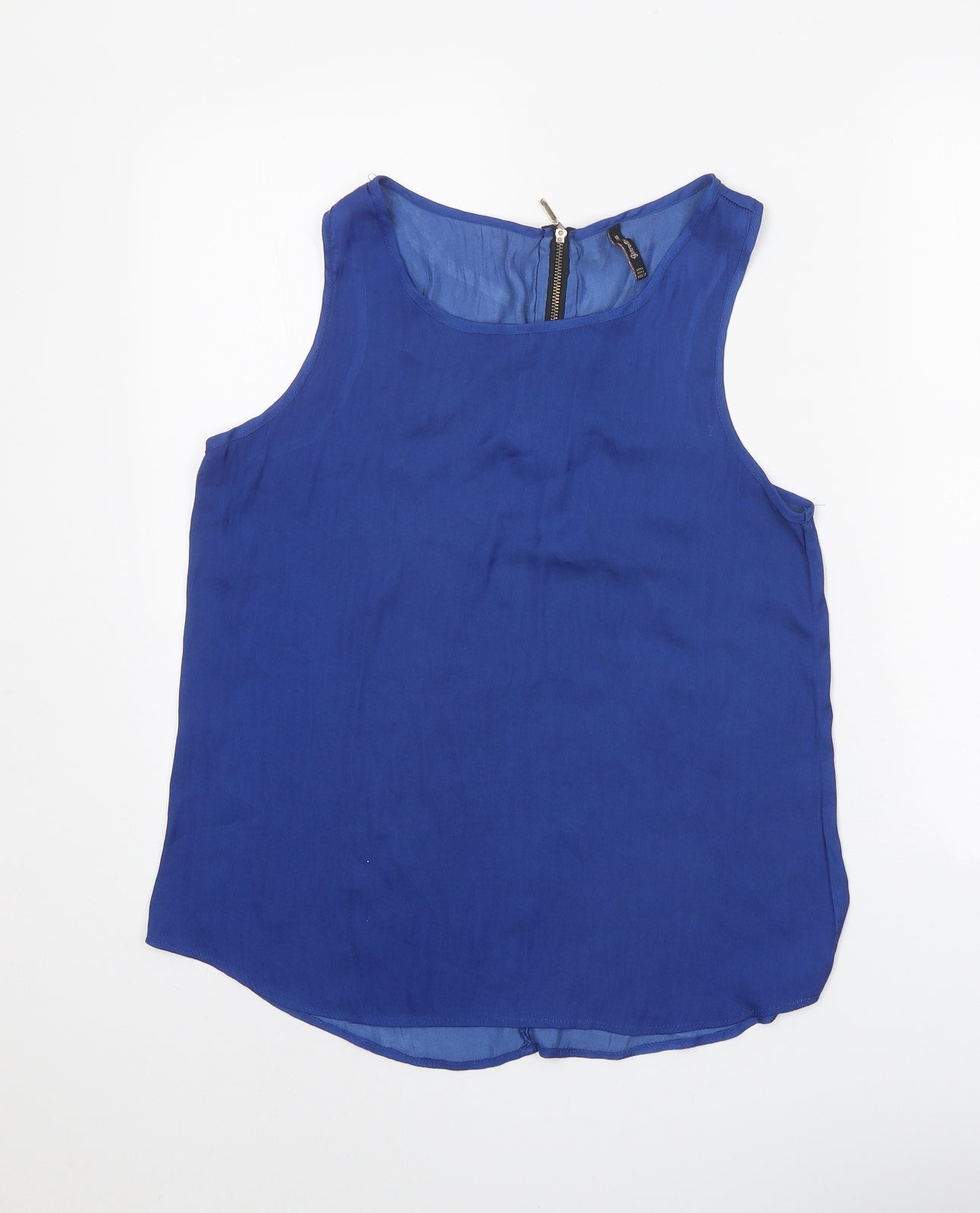 Womens UK Size L Stradivarius Blue Basic Tank