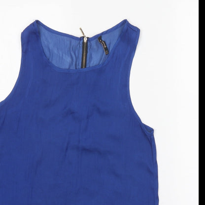 Womens UK Size L Stradivarius Blue Basic Tank