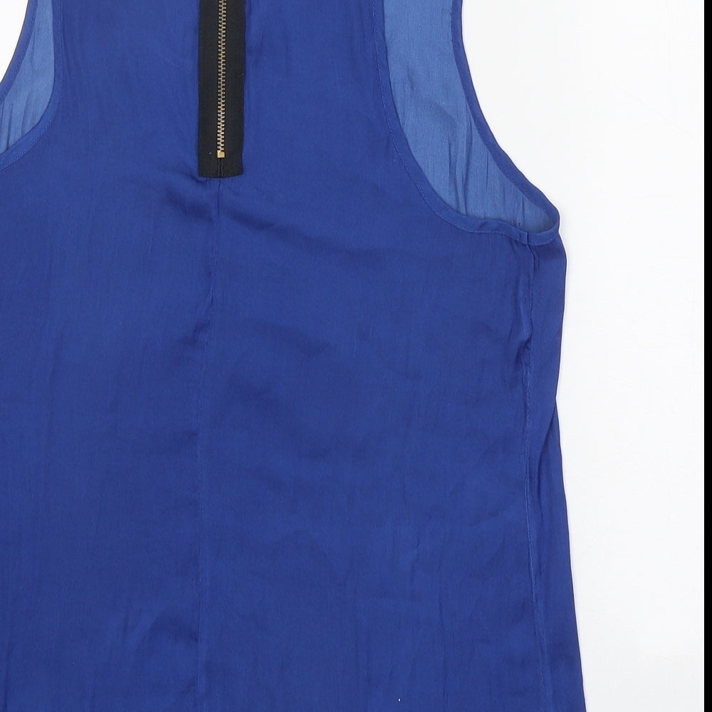 Womens UK Size L Stradivarius Blue Basic Tank