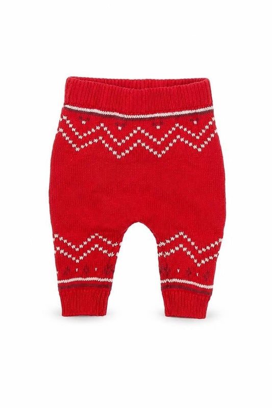 NEXT Baby Red Geometric 100% Cotton Jogger Leggings Size 0-3 Months L50 cm Pullover