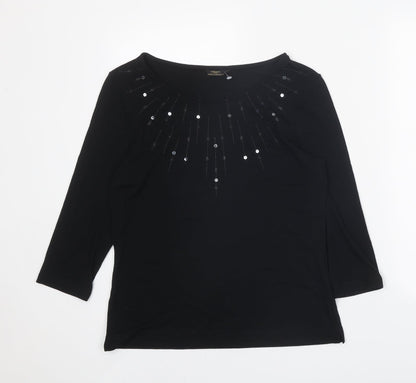 Womens UK Size 12 St Michael Black Basic Blouse