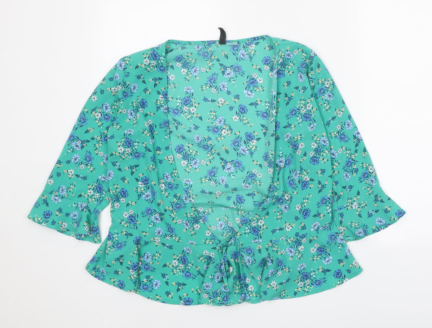 Womens UK Size 8 Divided Green Basic Blouse