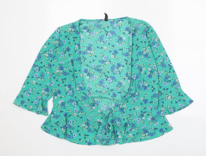 Womens UK Size 8 Divided Green Basic Blouse
