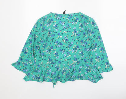 Womens UK Size 8 Divided Green Basic Blouse