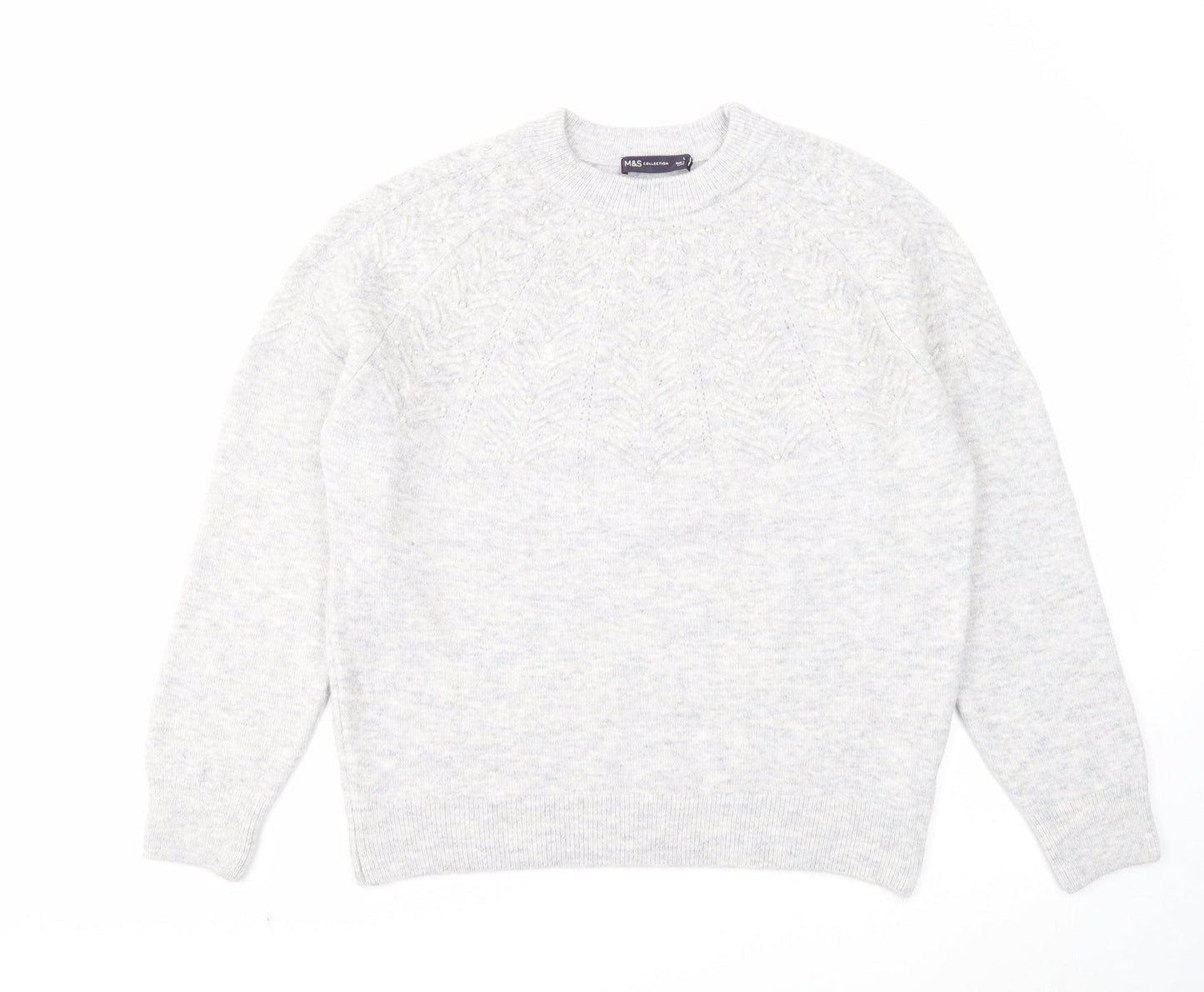 Womens UK Size L Marks and Spencer Grey Pullover Jumper