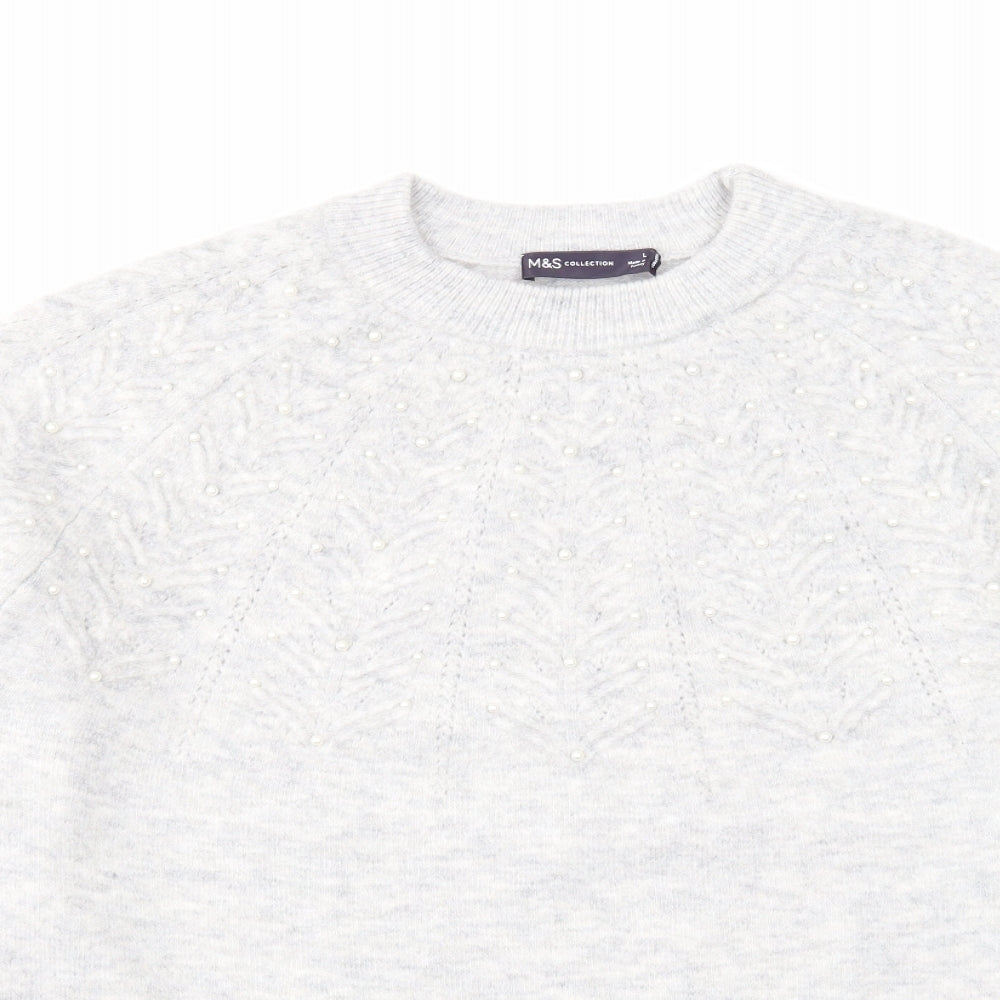 Womens UK Size L Marks and Spencer Grey Pullover Jumper