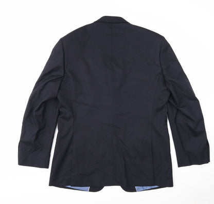 Geirge Mens Black Polyester Jacket Suit Jacket Size 42 Regular