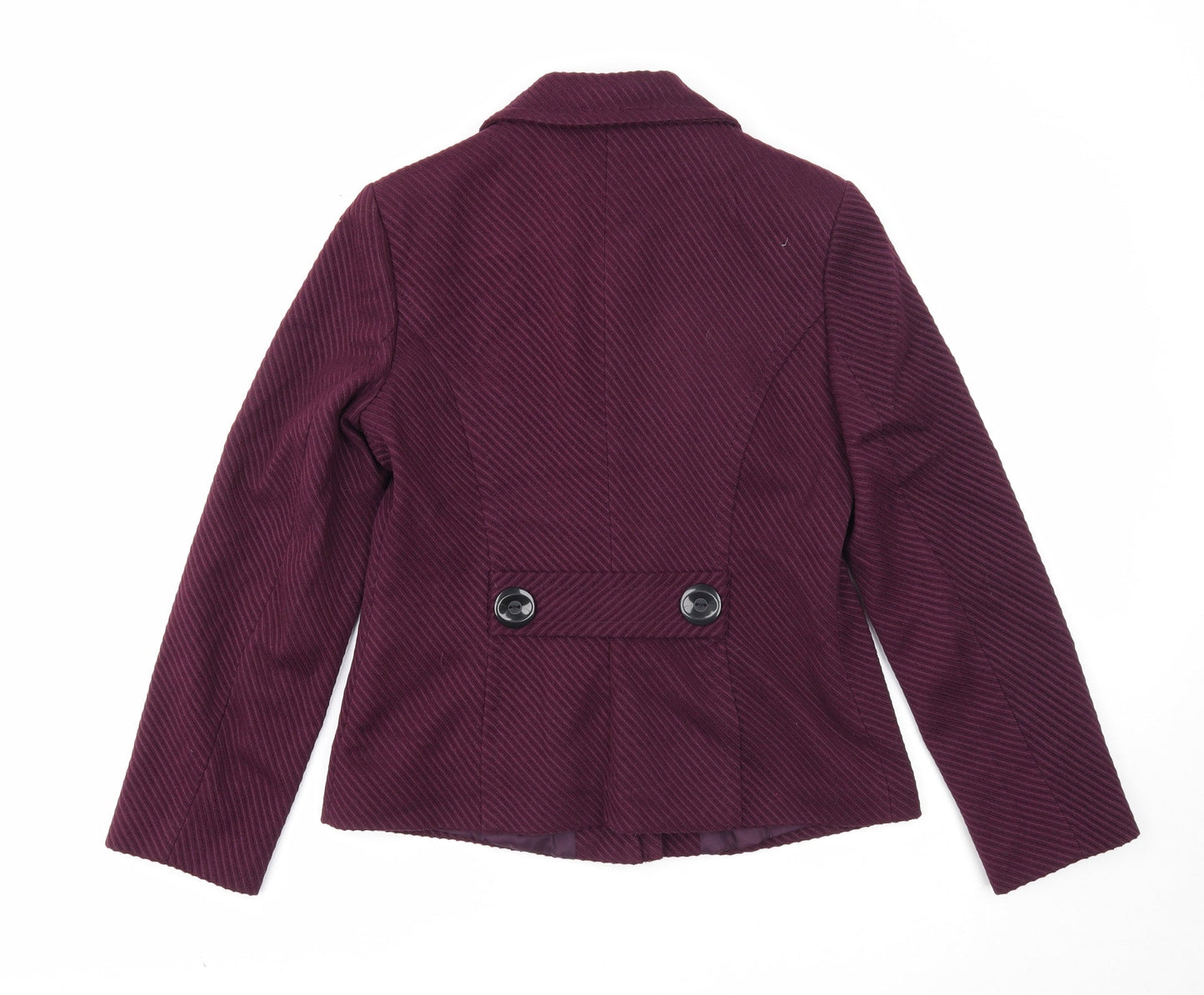 M&Co Womens Purple Jacket Blazer Size 12 Button