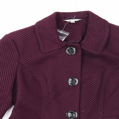 M&Co Womens Purple Jacket Blazer Size 12 Button