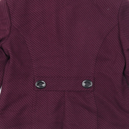 M&Co Womens Purple Jacket Blazer Size 12 Button