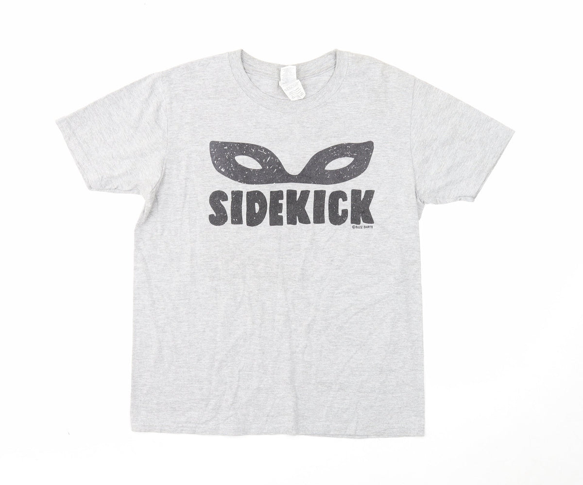 Gildan Boys Grey Polyester Basic T-Shirt Size 12-13 Years Round Neck Pullover - Sidekick, 12-14 Years