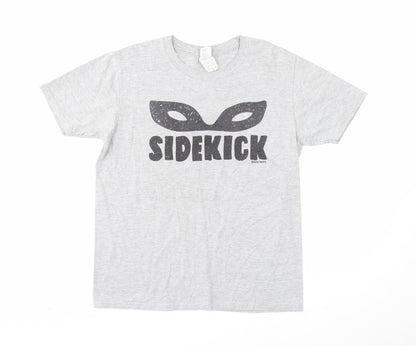 Gildan Boys Grey Polyester Basic T-Shirt Size 12-13 Years Round Neck Pullover - Sidekick, 12-14 Years