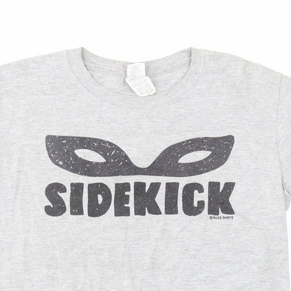 Gildan Boys Grey Polyester Basic T-Shirt Size 12-13 Years Round Neck Pullover - Sidekick, 12-14 Years