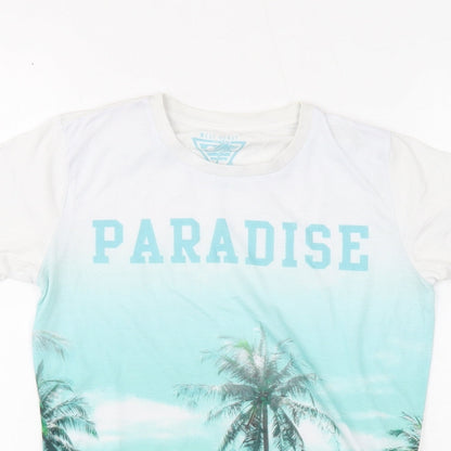 West Coast Boys White Cotton Basic T-Shirt Size 10 Years Round Neck Pullover - Paradise